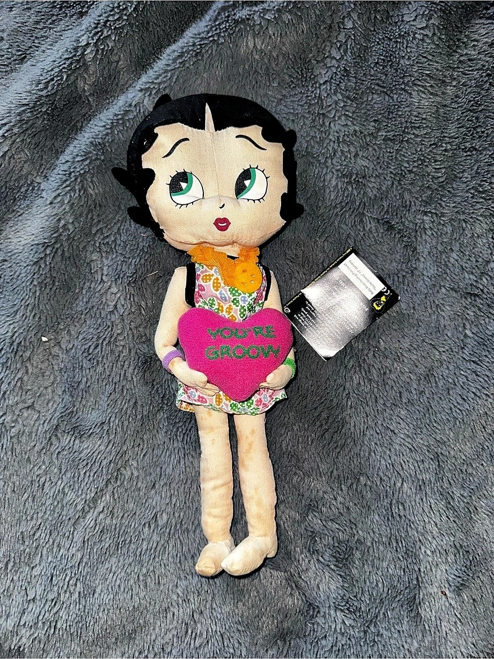 Kellytoy Groovy Betty Boop Plush Doll Black & Pink NWT